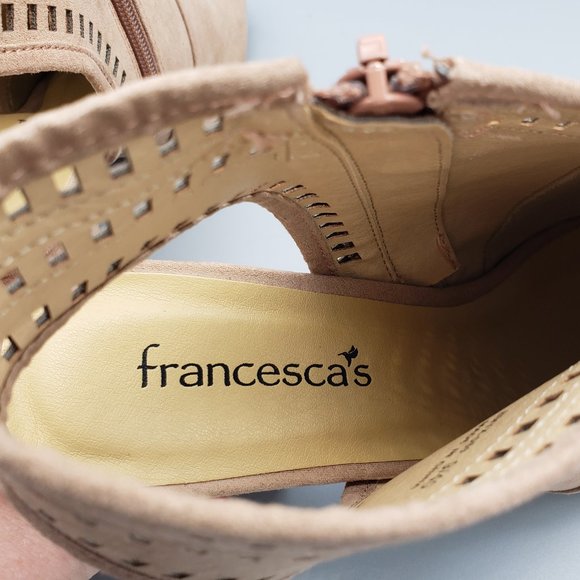 Francesca's Collections Tan Peep Toe Heels - Picture 9 of 13